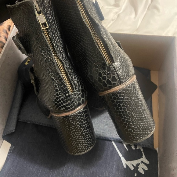 Black Joey Snake Ankle Boots - Picture 5 of 5